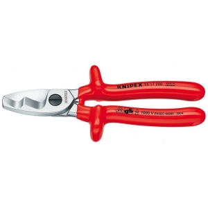 Knipex 95 17 200 Cable Shears with Twin Cutting Edge 200mm dipped Insulation